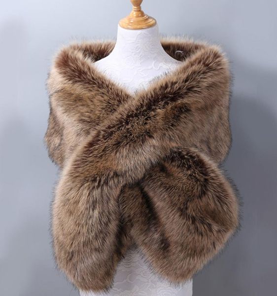 

wraps & jackets 2021 women wedding bridal faux fur bolero winter warm bride party accessories, White