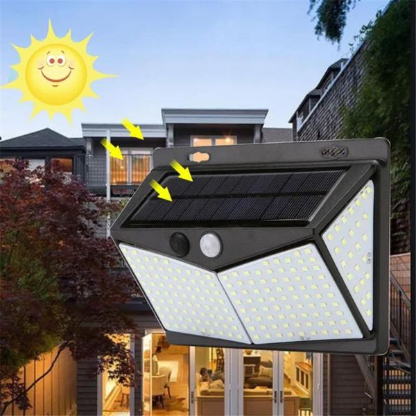 

solar lamps 212 100led light outdoor lamp pir motion sensor waterproof focus sunlight for garden decoration street lantern