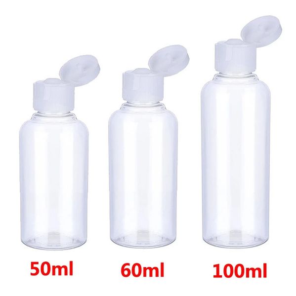 Reiseflasche, nachfüllbare Kulturflaschen für Shampoo, Lotion, Seife, auslaufsichere Behälter mit Klappdeckel, 5 ml, 10 ml, 20 ml, 30 ml, 50 ml, 60 ml, 80 ml