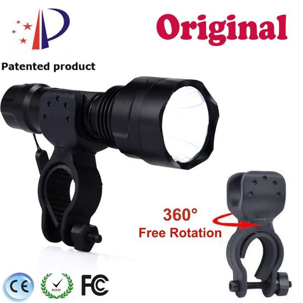 

promotionpowerful cree xm l-2 + 360degree rotation bicycle clip kit set long range distance flashlights to torches