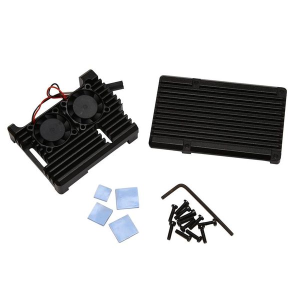 

fans & coolings for raspberry pi 3 aluminum case metal shell black enclosure rpi 3b / +