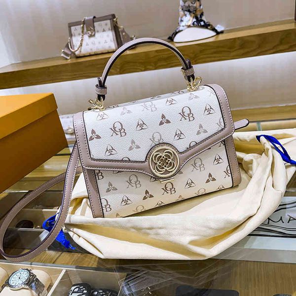 

handbag women's bag 2021 fashion trend messenger printed chain leather small square, Black;red