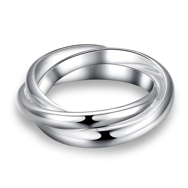 

simple circle cross ring for women engagement wedding 925 sterling silver jewelry rings, Slivery;golden