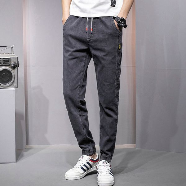 

spring 2020 and summer denim harem pants men's trend loose tooling leisure fashion brand wear, Blue
