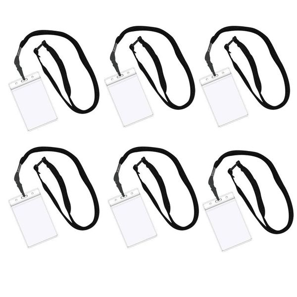 

6pcs business card holder vertical id travel ticket clear waterproof pvc covers protective case cover storage bags
