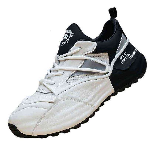 

winter high sho men's leather personalized trend versatile sports casual bag soled