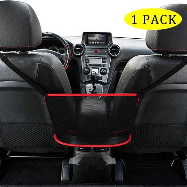 

car organizer mesh seat back net bag barrier of backseat pet kids driver storage netting pouch cargo tissue purse holder pocket