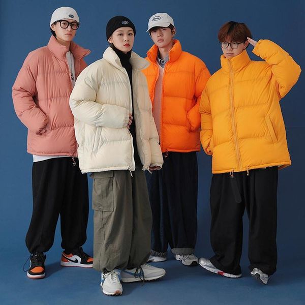 

men's down & thicken coats men women winter parkas male female jacket coat lady students outwear couples windbreaker children boy girl, Black