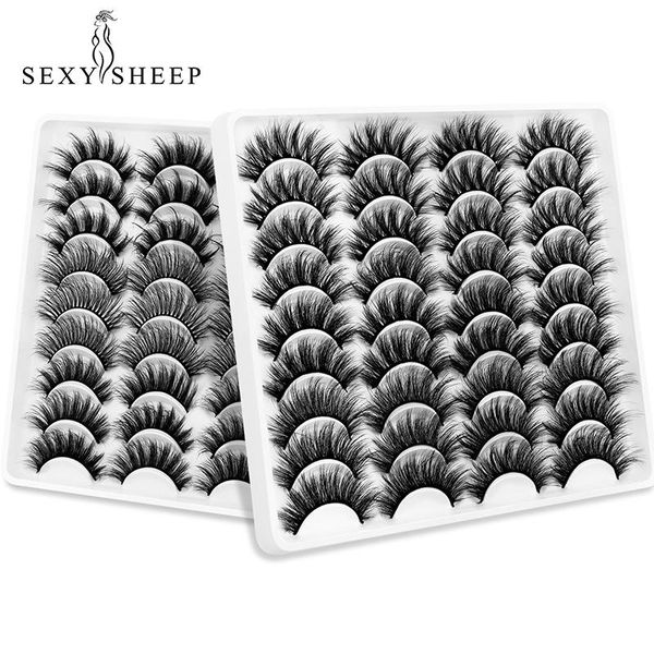 

false eyelashes sexysheep 5/8/18pairs thick dramatic fake eyelash handmade faux mink lashes natural extension reusable m