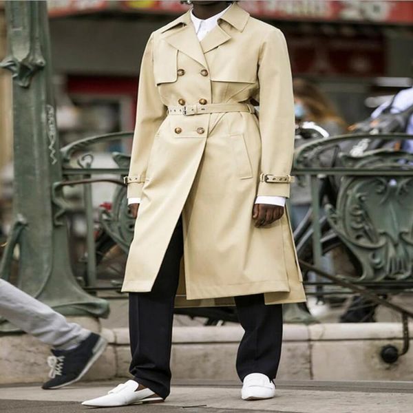 

women's trench coats autumn fashion ol commuter british solid color coat female double-breasted slim sashes windbreaker jacket s1656, Tan;black