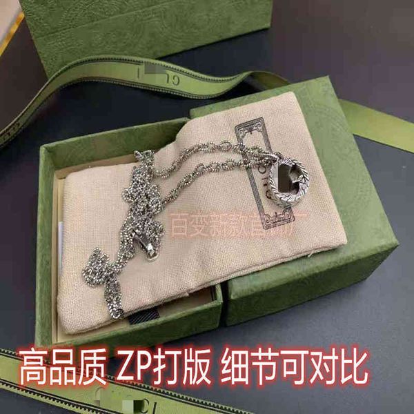 

factory specials aa interlocking double woven necklace large men's and women's g-shaped set chain couple necklace, Silver