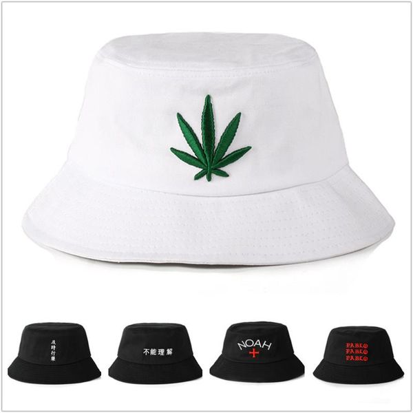

cloches embroidery letter cotton double-side women's bucket hats autumn men casual hip hop outdoor fishing, Blue;gray