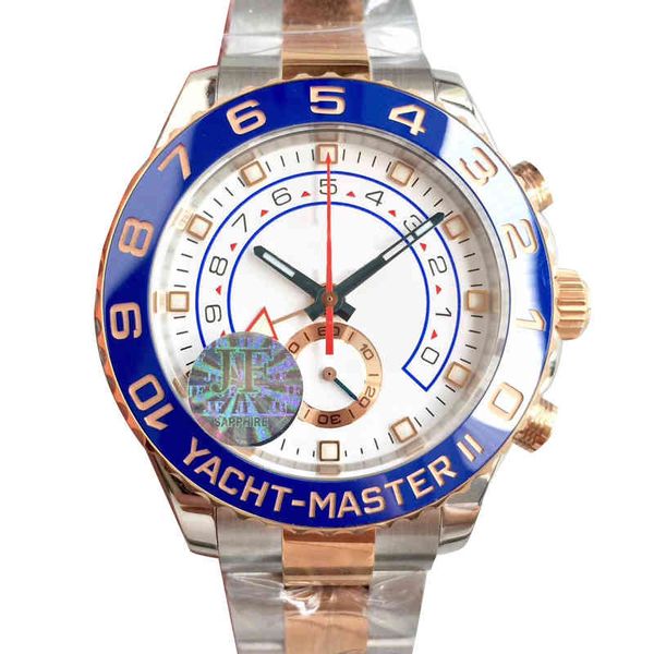 

2021 new models luxury watche mens 44mm automatic blue ceramic bezel mens stainless steel watches yacht wristwatch multifunction, Silver
