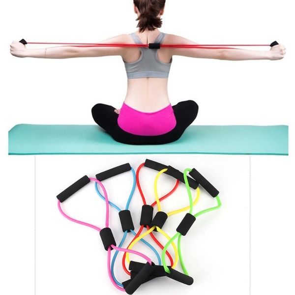 

yoga gum fitness resistance 8 word chest expander rope workout muscle rubber elastic bands for sports exercise