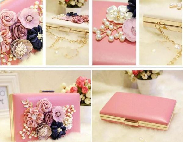 

HBP Pink Total Fashion Women Evening Brand Party Banquet Glitter for Ladies Wedding Clutches Handbag Shoulder Bag Chain A004