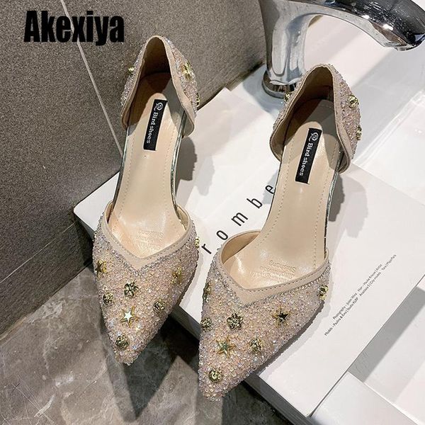 

dress shoes rhinestone women pumps party high heels wedding size 35-39 female stiletto bc444, Black
