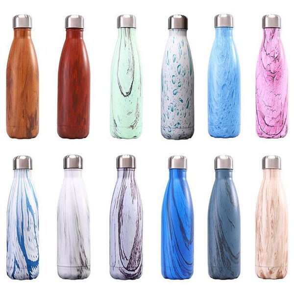 

water bottles 500ml portable stainless steel bottle vacuum insulated thermal sports keep warm flask hiking cup travel mug hm050