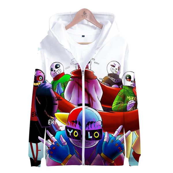 

men's hoodies & sweatshirts sans undertale 3d print zipper cool fashion men/womens long sleeve hoodie sweatshirt casual cosplay kids ja, Black