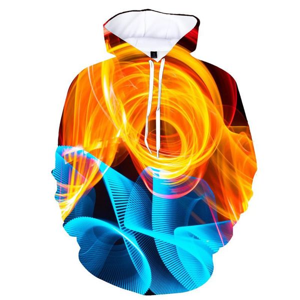 

men's hoodies & sweatshirts sweater fall/winter 2021 3d light source pattern youth digital printing fashion casual all-match, Black