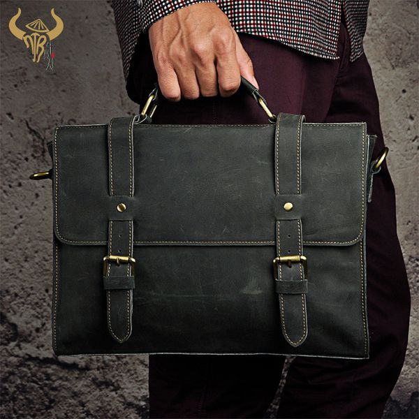 

layer crazy horse leather men's 13 inch busins lapbriefcase 2767