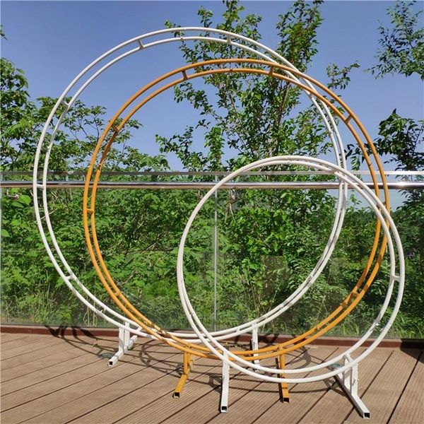 

party decoration double rings wedding props iron background arch frame flower event birthday decor