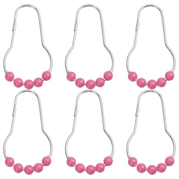 

other home decor 6pcs rosy color rollerball bathroom curtain rings iron shower