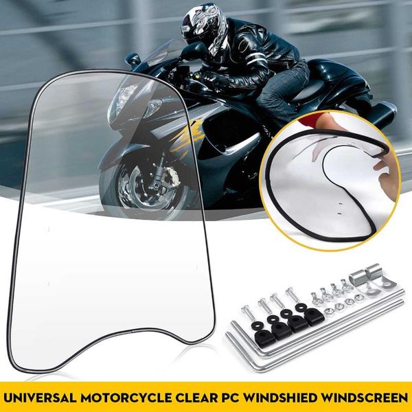 

motorcycle windshield 43x46 cm universal clear deflector pc windscreen wind