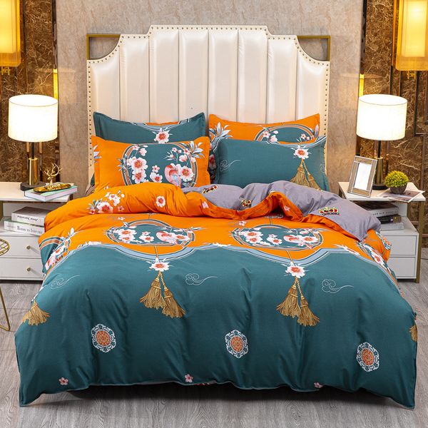 

household bedding thickened frosted reactive printed aloe cotton four piece set student dormitory sheet quilt cover