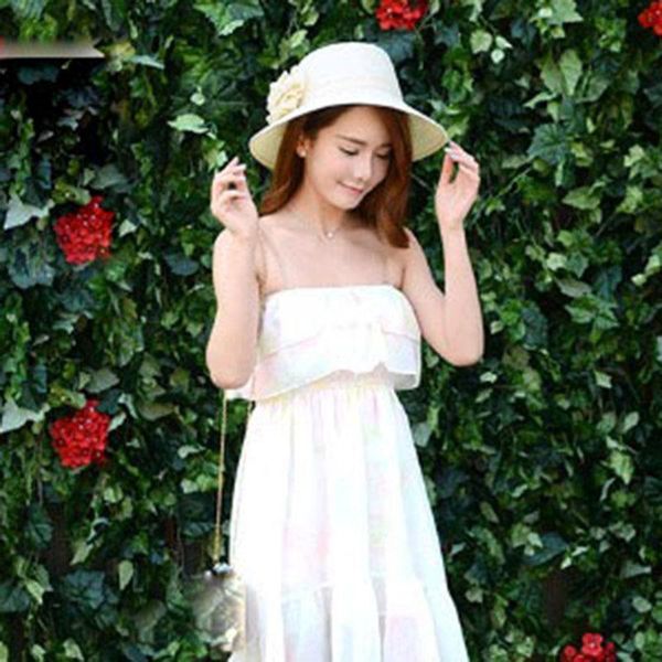 

wide brim hats fashion flower design straw hat female fisherman foldable women's bucket fitted casual breathable sunscreen sun cap, Blue;gray