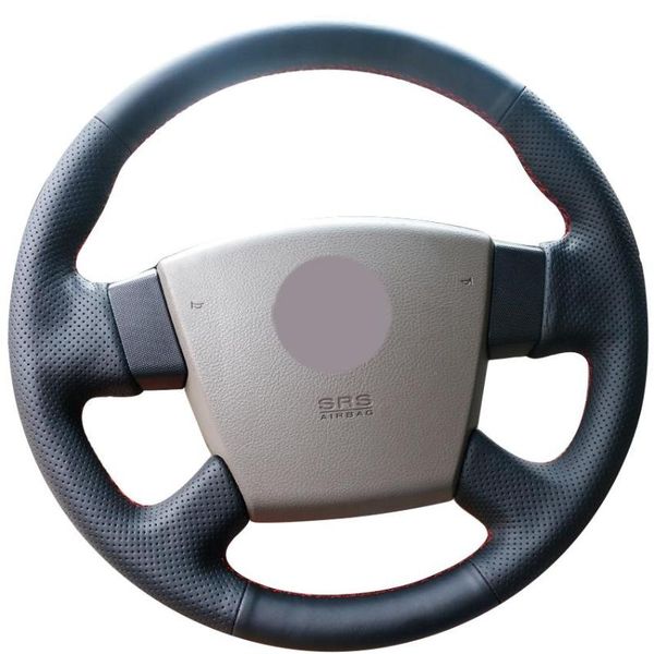 

steering wheel covers diy personalized super soft black natural leather car cover for teana 2003-2008 old renualt samsung