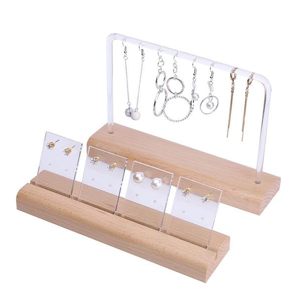 

jewelry pouches, bags wooden and acrylic earring holders necklace stand for bracelet jewelery organizer jewellery display case hanging, Pink;blue