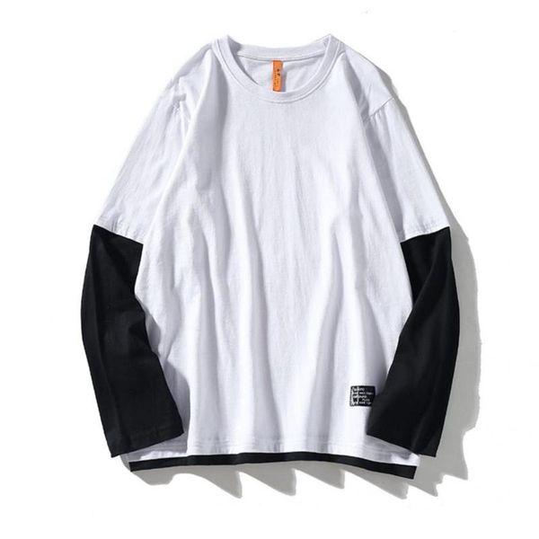 

men's hoodies & sweatshirts men cool korean style round neck t-shirt spring autumn for dating, Black