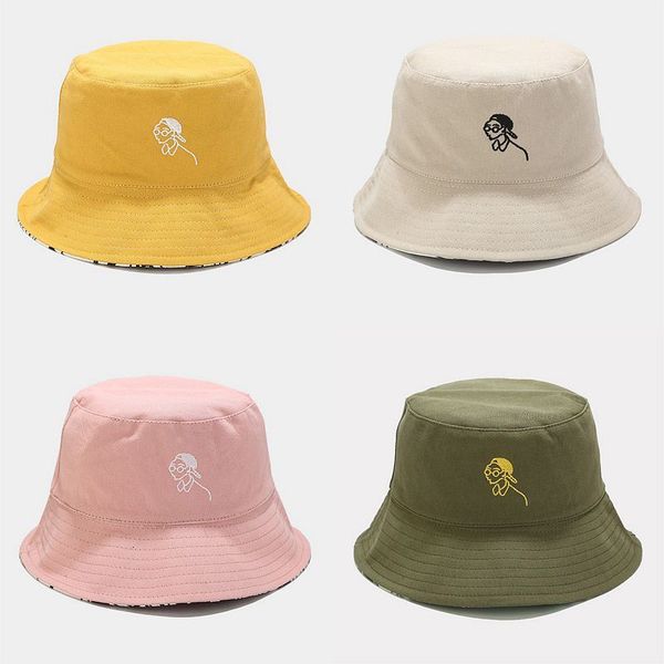 

fashion creative figure embroidered fisherman's hat for both men and women