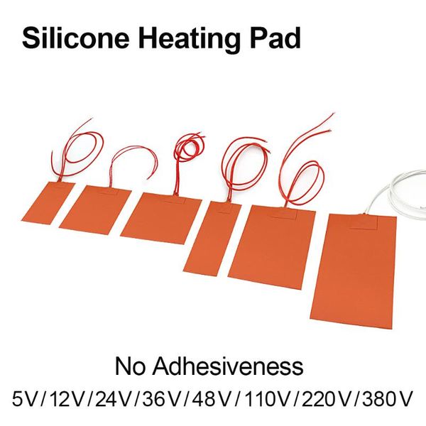 

carpets square 5v 12v 24v 220v silicone heating pad bed board flexible waterproof 3d printer