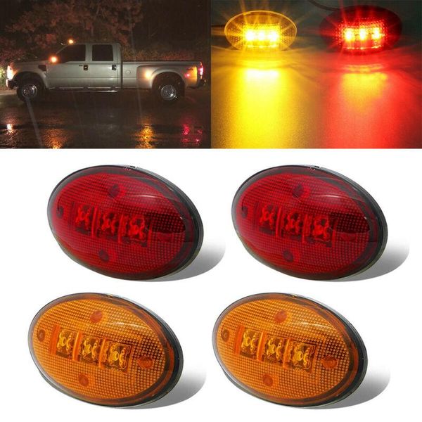 

emergency lights waterproof fender side for 1999-14 shockproof amber&red 4pcs