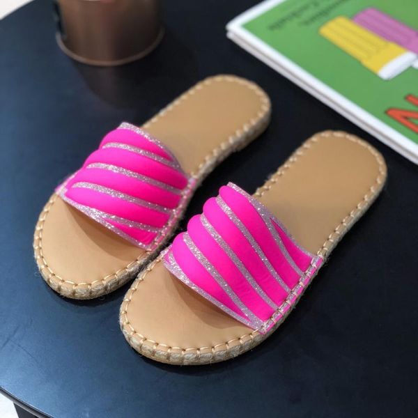 

large size 43 women's candy colors flat slippers women sandals 2021 female shoes fashion summer beach slides, Black