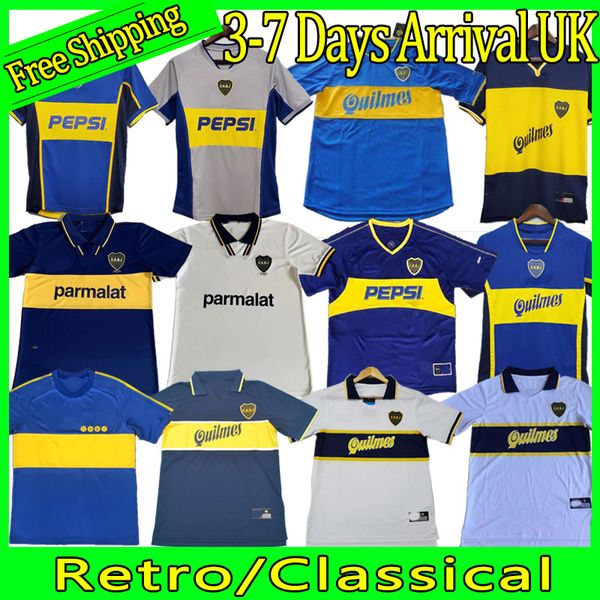 

maradona boca juniors retro soccer jerseys 1981 1994 1995 1996 1997 1998 1999 2000 2001 2002 2003 2004 roman tevez gago batistuta vintage cl, Black;yellow