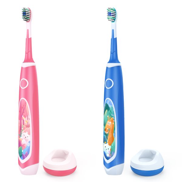 Spazzolino elettrico per bambini con timer da 2 minuti Ricarica induttiva Simpatico animale Design Smart Oral Brush 200 pezzi