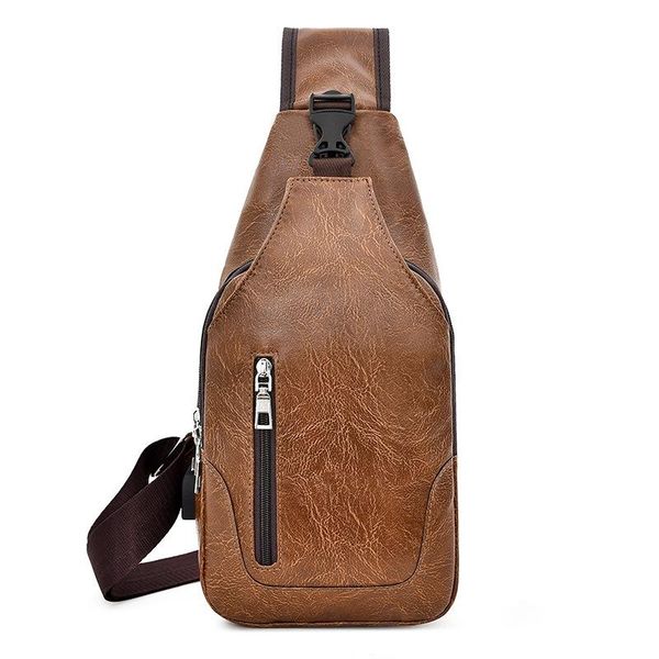 

waist bags chest pack style men's messenger bag pu leather shoulder casual knapsack wallet