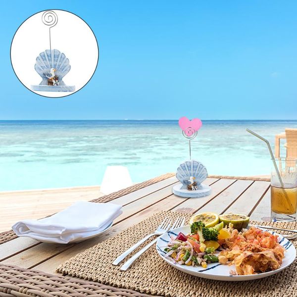 

pc wedding party tableplace cards holder table setting marker tag clip notepads, Purple;pink