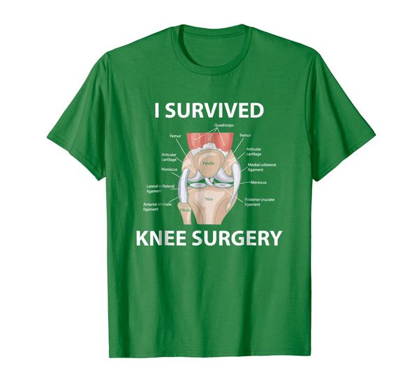 

i survived knee surgery - knee replacement gift t-shirt, White;black