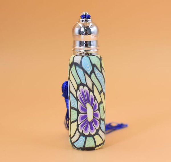 2022 novo frascos de frascos de perfume vazios rolos de vidro na garrafa de argila do polímero do polímero da bola do rolo com tampa 6ml
