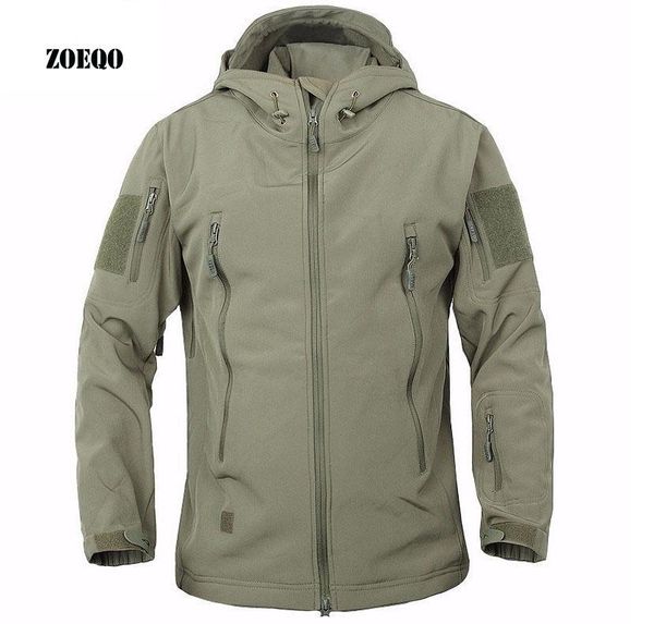 

men's jackets zoeqo men casual softshell waterpoof jacket and coats male outwear military tactical army hoodie, Black;brown