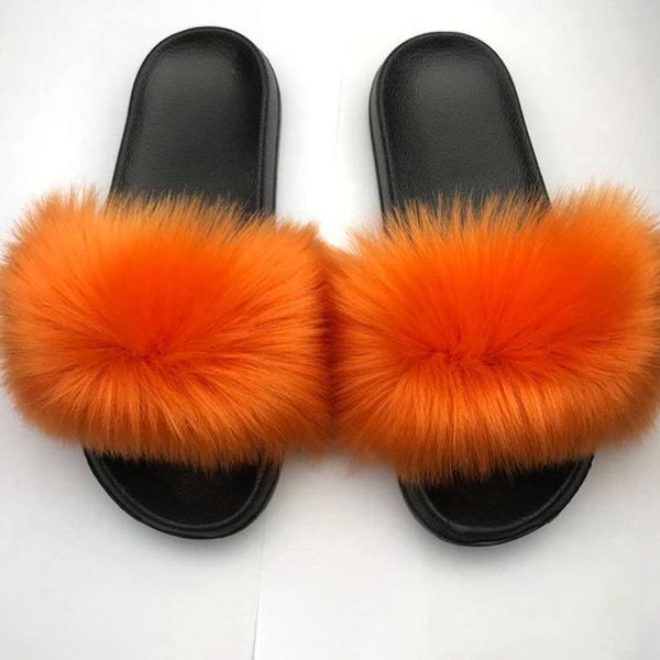 

slippers women fur casual flat home slides summer sandals furry indoor flip flops female shoes zapatos mujer, Black