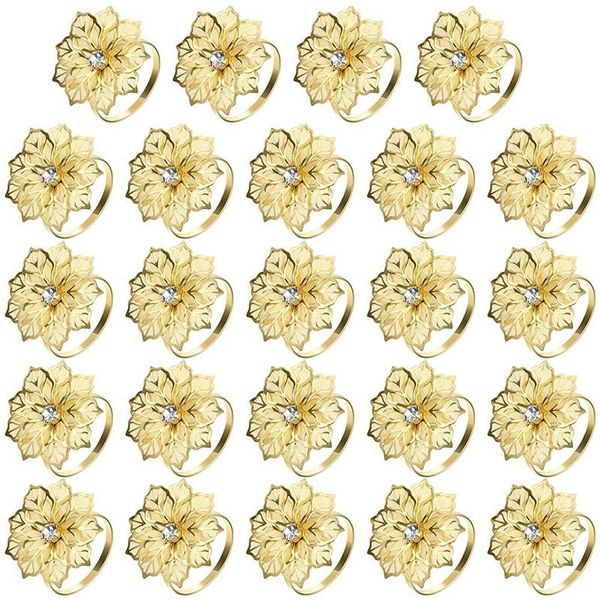 

pcs of napkin ring alloy hollow wreath holder beautifully decorated home flower rhinestone set rings