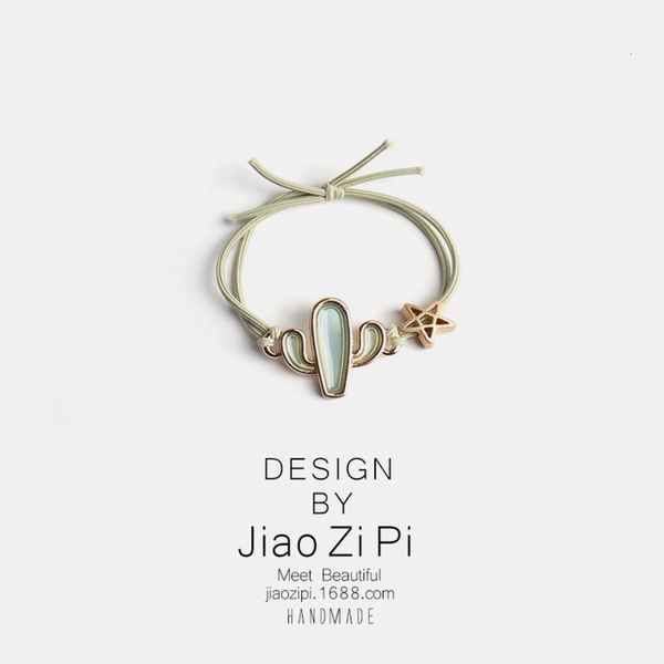 

hair bandskorean version of small fresh cactus star versatile sweet net red same hair circle simple forest leather band, Pink