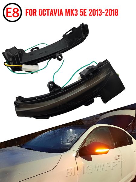 

for skoda octavia mk3 a7 5e 2013 2014 2015 2016 2017 2018 2019 rearview mirror blinker indicator led dynamic turn signal light