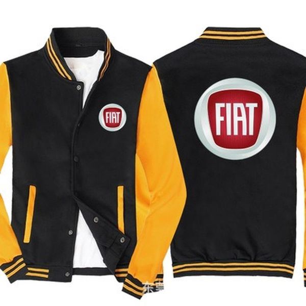 

men's hoodies & sweatshirts 2021 fashion men baseball jacket for fiat logo sportswear casual sweatshirt hip hop harajuku uniform 3 co, Black