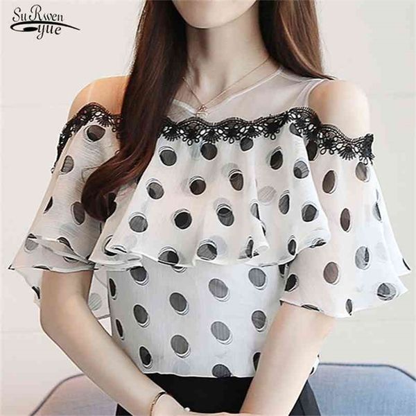 

nice women and blouses blusas feminine short ladies casual clothing chiffon blouse shirt elegant fashion 0611 210421, White