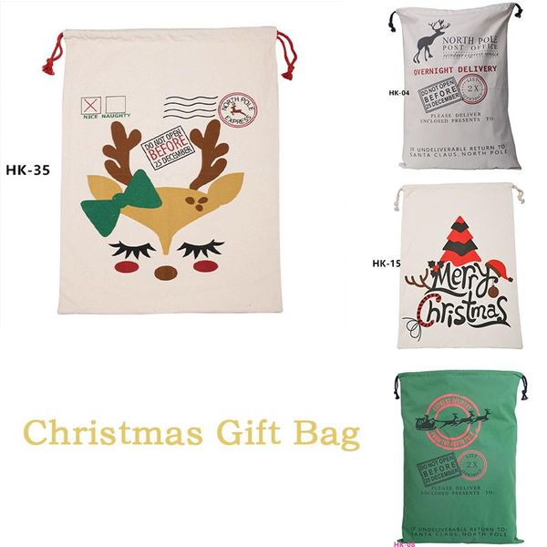 

christmas decorations 100pcs/lot storage santa sacks toy cookie gift bag festival supplier decoration cloth with drawstring for child